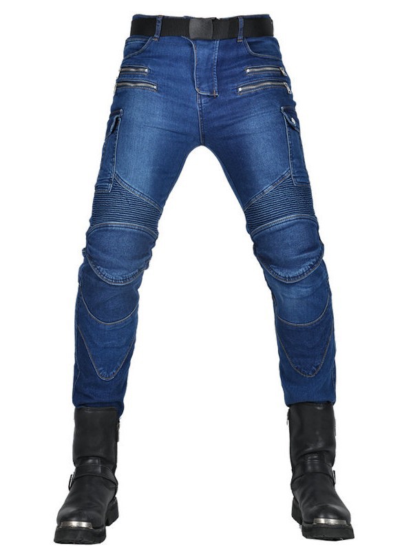 Vaqueros ajustados para motocicleta VOLERO para hombre, estilo táctico con múltiples bolsillos y cremallera, pantalones anticaída para motociclismo al aire libre