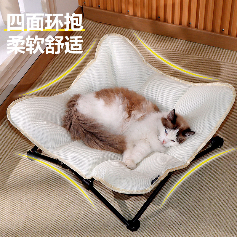 Impermeable, resistente al desgaste, plegable, cama para mascotas, cama para gatos, cama para perros, cama de tubo de acero elevada, perrera transpirable de verano, nido para gatos