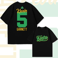 凯文-加内特Kevin Garnett5号纯棉短袖T恤男夏季宽松落肩半袖衣服