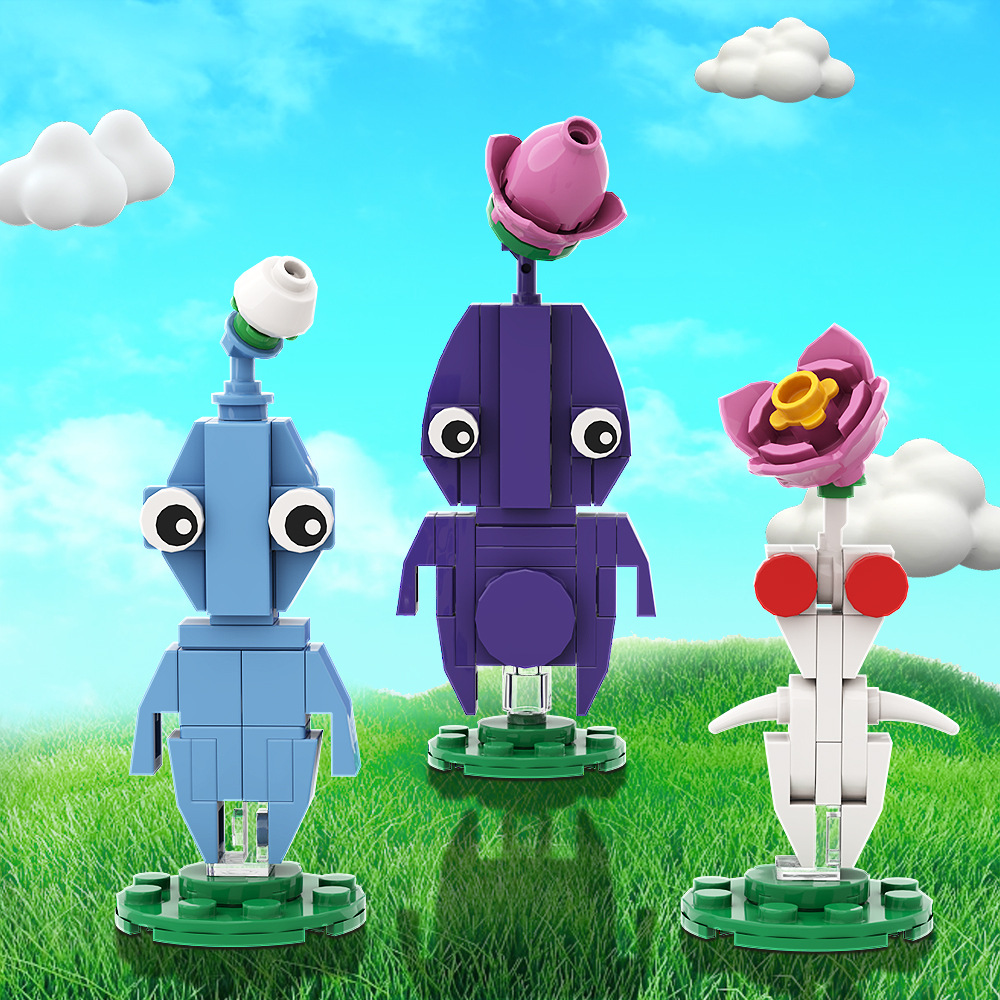 Pikmin Nintendo releases action adventure game building blocks model small particles children's puzzle assembling building blocks