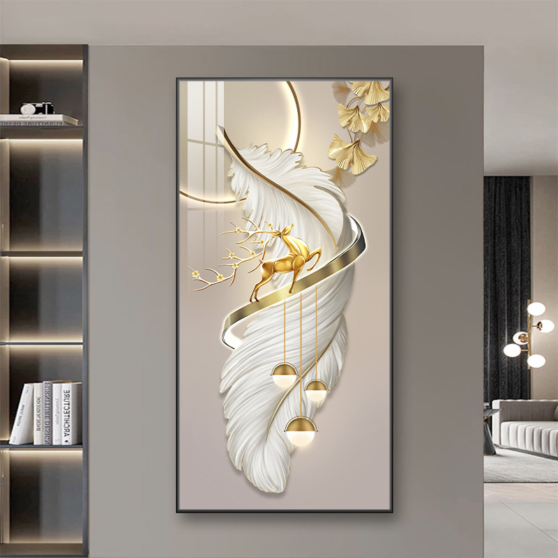 Fulu Gaosheng Hình 2 / 30*70cm hợp kim nhôm tinh thể sơn khung vàng