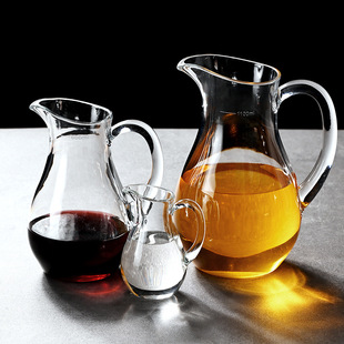 Thickened Pc Acrylic Liquor Dispenser Flask Small Wine Decanter with Handle for Commercial Use