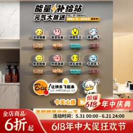 能量补给站糖果文化办公室茶水间布置墙面装饰企业背景纸公司心情