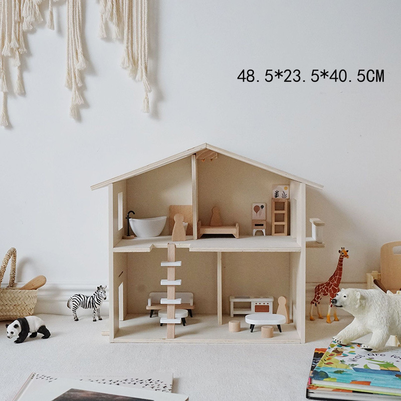 Casa de juguetes para niños diy cabaña regalos de madera maciza casa de la princesa desmontaje casa de muñecas juguetes