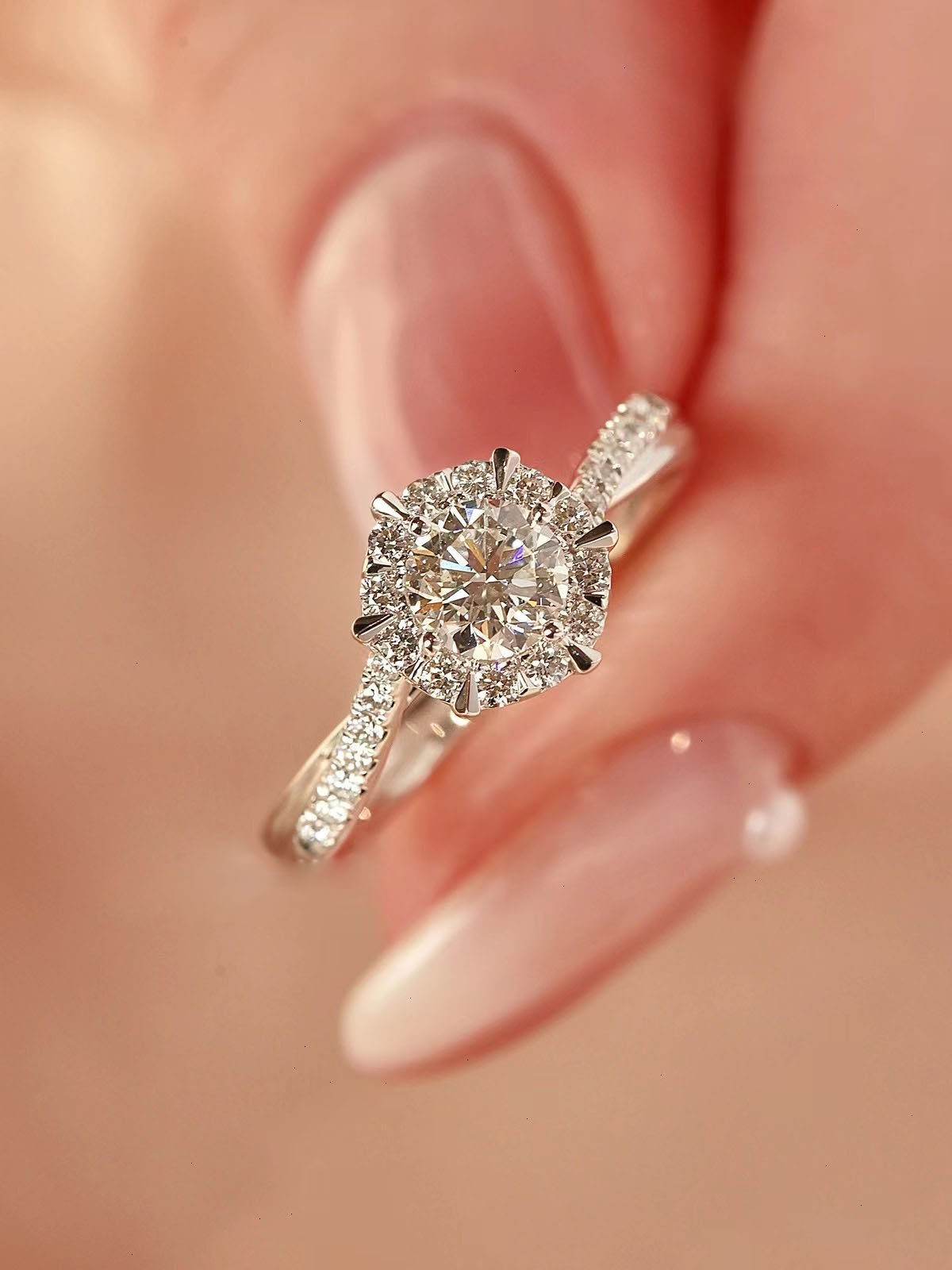 Rings Classification GRA Certificate Certification 0.5ct 2.0ct 925 Sterling Silver Moissanite High Carbon Diamond Geometric Rings Moissanite Rings GRA Certificate