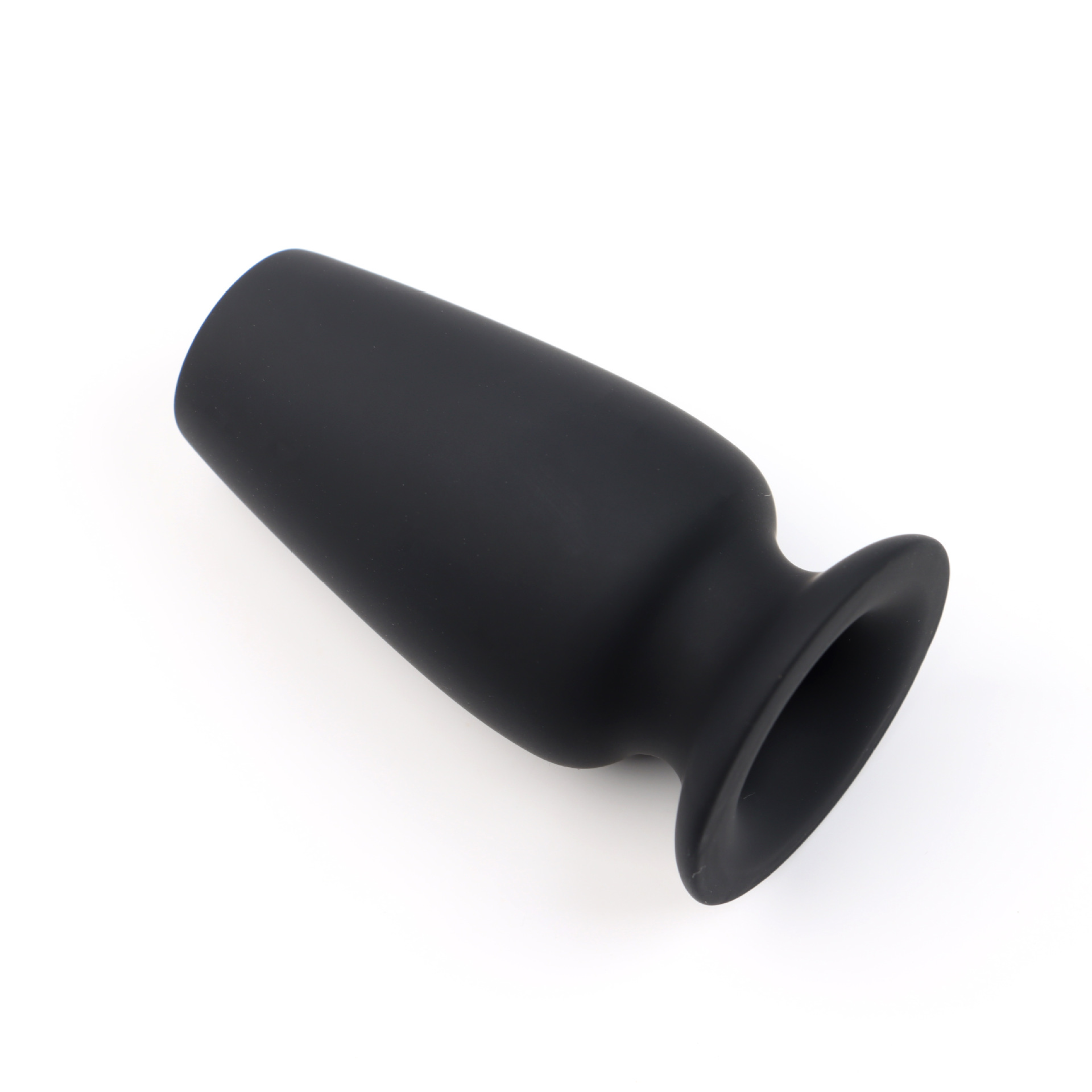 Hollow Anal Plug, Small Silicone Training Plug, Black — detail image 7