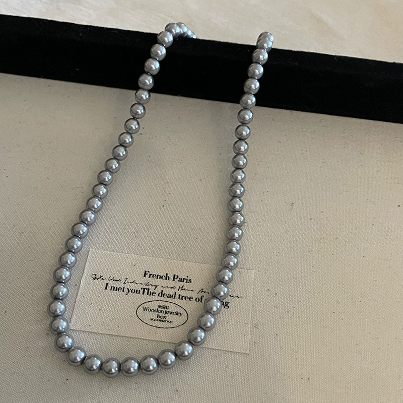 Necklace from pearl, sweater, accessory, light luxury style