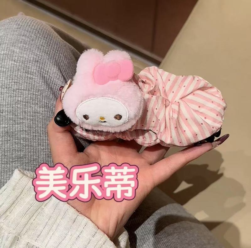 新款可爱波点大号米菲兔巨显发量香蕉夹后脑勺盘发神器百搭甜美少|undefined