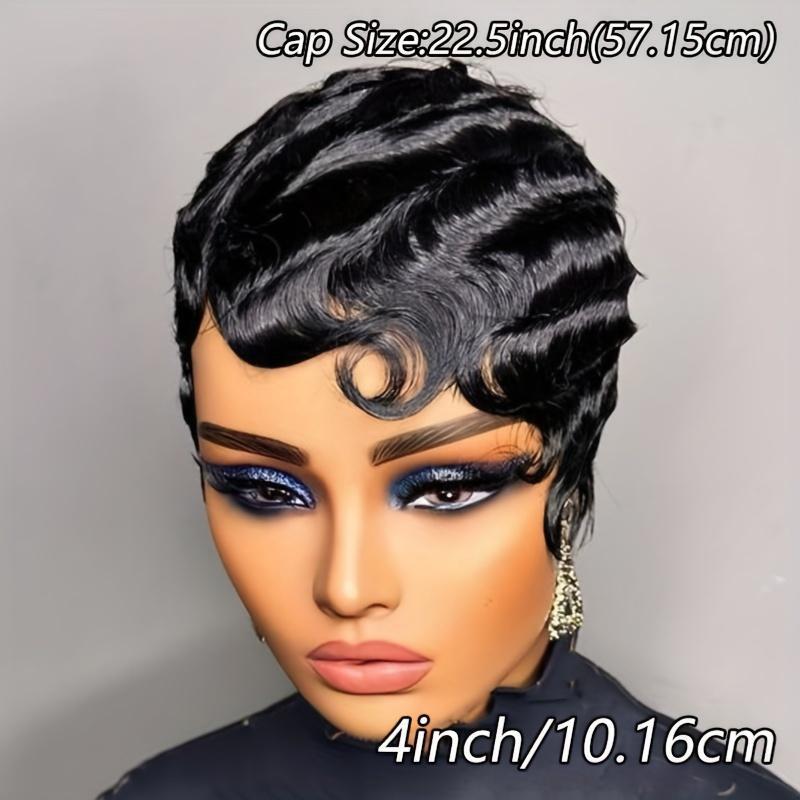 2025 New Cross-Border Dropshipping 4inch Black Fingertip Wavy Short Hair Wig (Brazilian Women) 2025 New Cross-Border Dropshipping 4inch Black Fingertip Wavy Short Hair Wig (Brazilian Women)