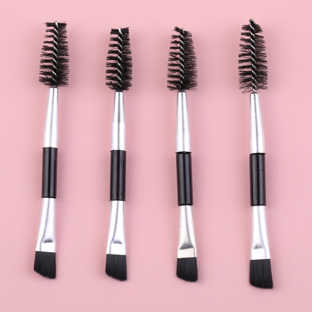 Spot cejas de doble uso cepillo de maquillaje de ojos de 7,5 cm cepillo de cejas inclinado cepillo de pestañas espiral portátil al por mayor