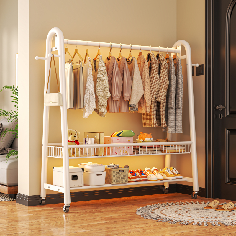 【Extra Thick 32 Tubes】Floor-standing clothes rack, home indoor bedroom balcony clothes hanger, thickened and reinforced 【Extra Thick 32 Tubes】Floor-standing clothes rack, home indoor bedroom balcony clothes hanger, thickened and reinforced