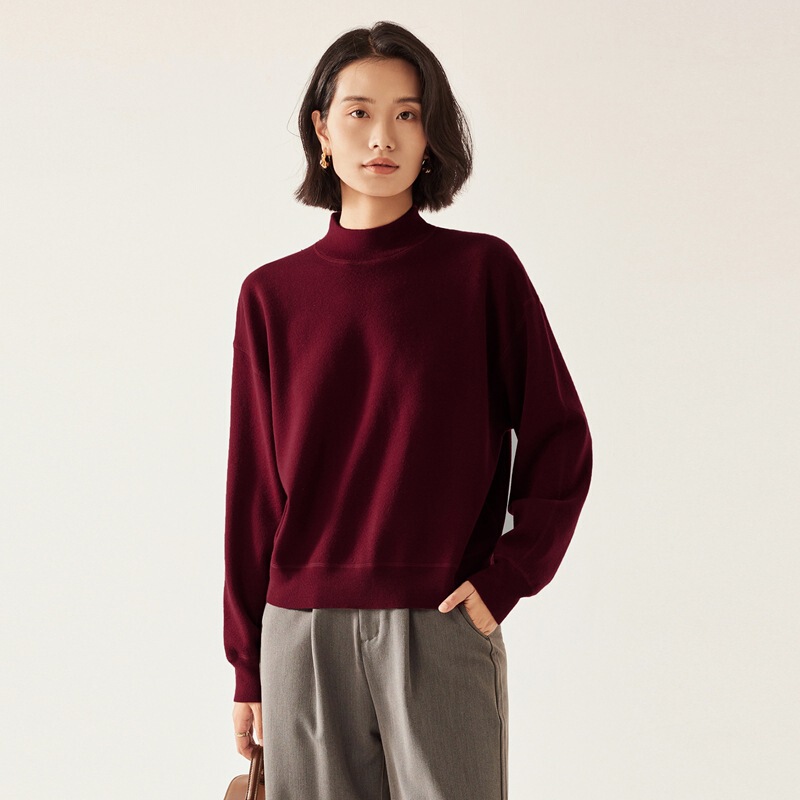 Autumn New Women's Knitwear Knitwear Women's High-End Chao Fine German Yangtze 100% Wool Loose Top