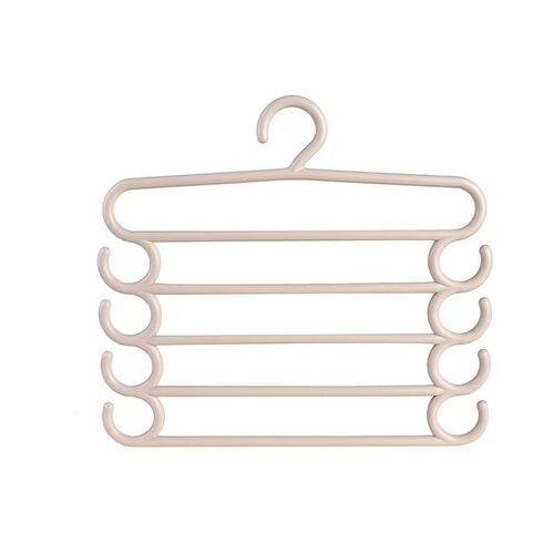 Creative Home Multi-layer Storage Pants Rack Fresh Plastic Clothes Hanger Multifunctional Non-slip Dresser Tie Rack Scarf Holder