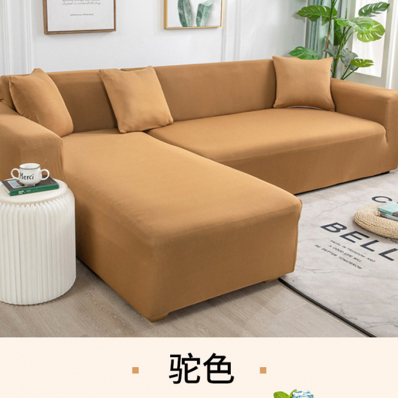Color sólido cuatro estaciones cubierta de sofá universal estilo nórdico de punto elástico todo incluido cubierta de sofá alfombra de polvo