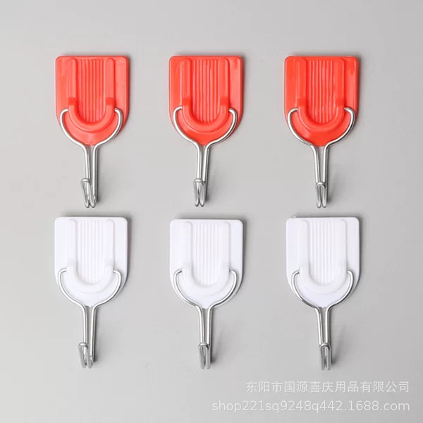 small size U-shaped Strong Adhesive Hook Festive White Red Punch-free Dormitory Sticky Wall Bearing Kitchen Hook