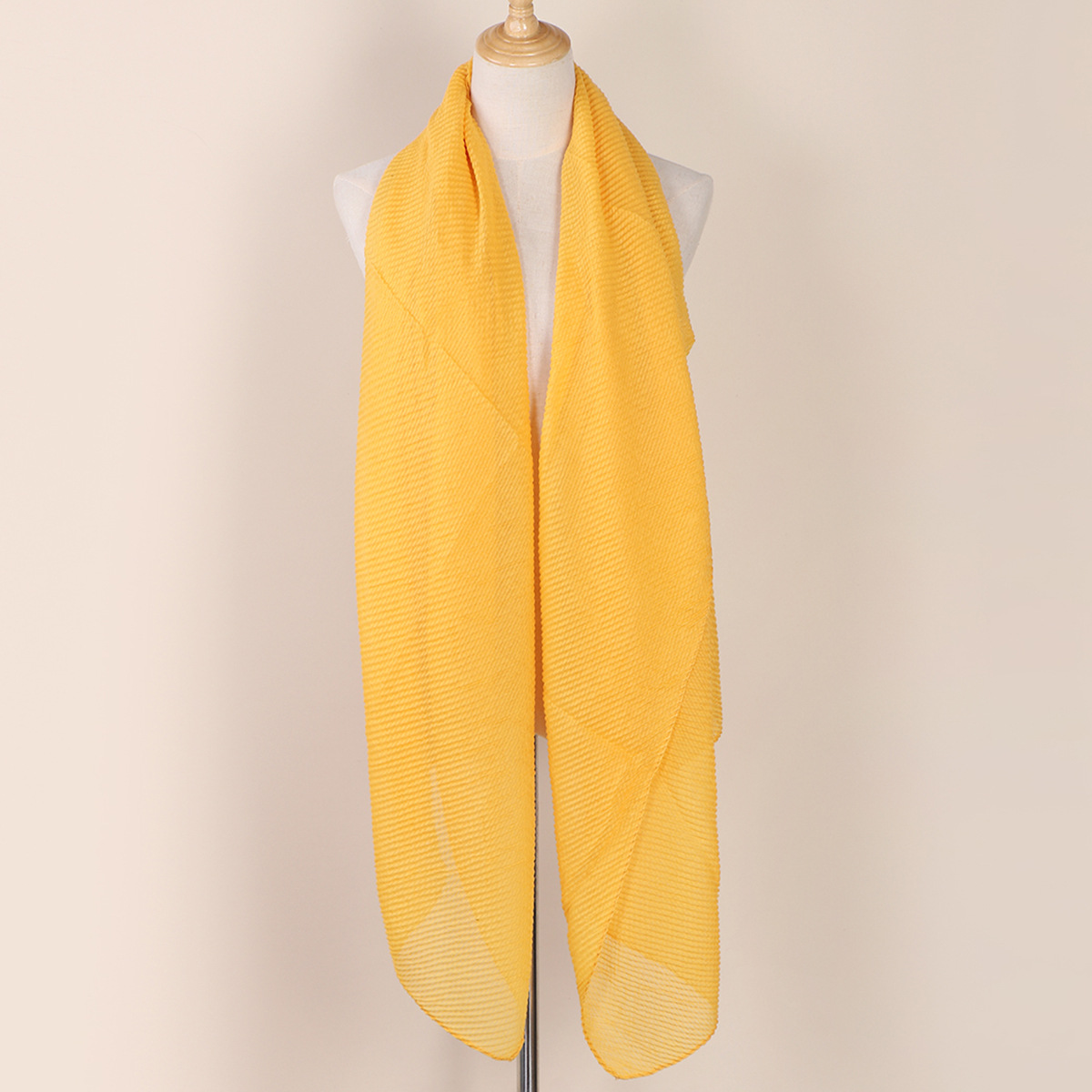 Women's Scarves wrinkled fashion plain wrinkled wrap headscarf solid color voile long shawl_voghion.com