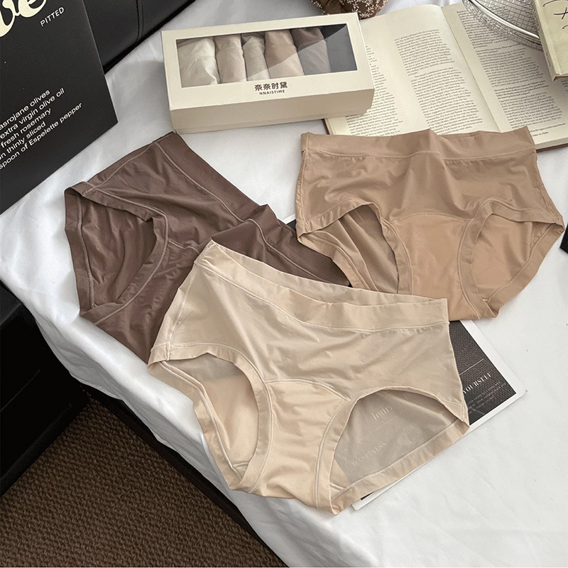 Plus Size 100kg Summer High-Elastic Ice Silk Pants, Mulberry Silk 10A Antibacterial Crotch, Mid-Waist, Hip-Hugging, Seamless Foundation-Like Underwear Plus Size 100kg Summer High-Elastic Ice Silk Pants, Mulberry Silk 10A Antibacterial Crotch, Mid-Waist, Hip-Hugging, Seamless Foundation-Like Underwear
