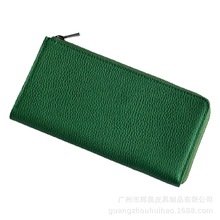 日本亚马逊头层牛皮7字拉钱包  超薄柔软真皮长款男士钱包財布