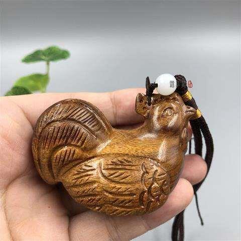 沈水ラオス黄花梨木雕手件文游胡桃手串十二生肖豚ストラップ置物牛|undefined