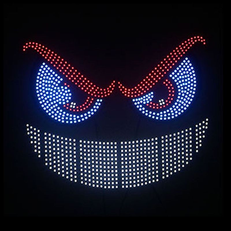国境を越えた新しい悪魔の目 LED 表現ライト車のダイナミックアイライトサイドウィンドウ配線不要の車のディスプレイライト|undefined