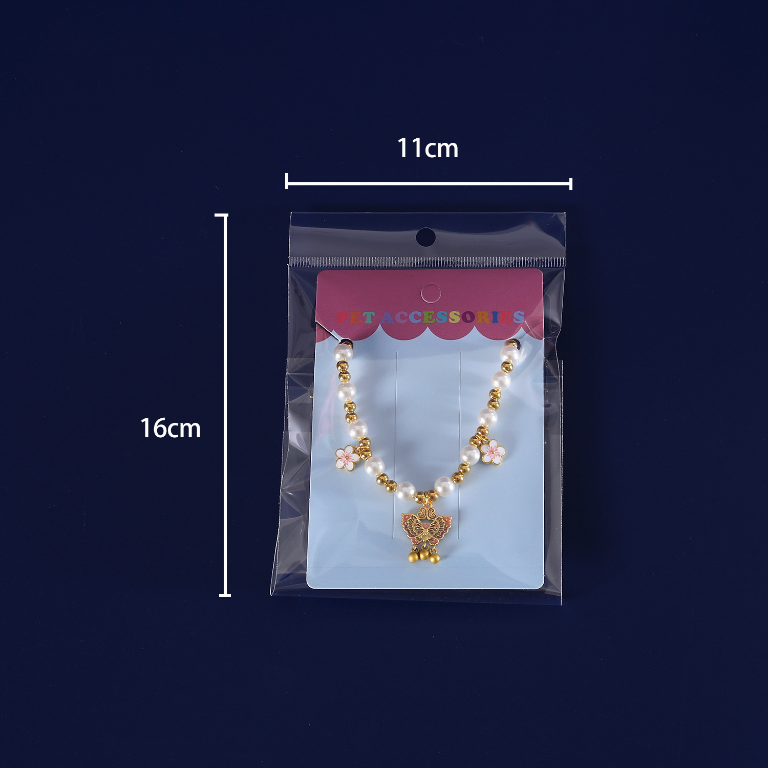 2025 Año Nuevo collar de perlas mascota princesa estilo rosa mariposa buena suerte primavera gatito collar de cachorro