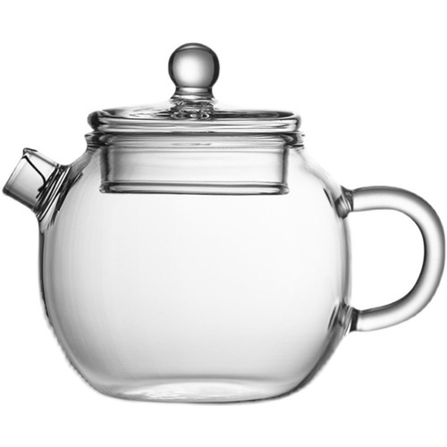 Small glass pot, small giant wheel, health-preserving teapot, heat-resistant glass mini teapot with lid, Kung Fu transparent hand-held pot