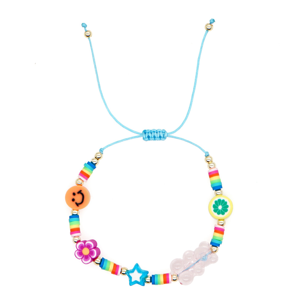 1 Piece Bohemian Star Eye Smiley Face soft clay Irregular Handmade Unisex Bracelets