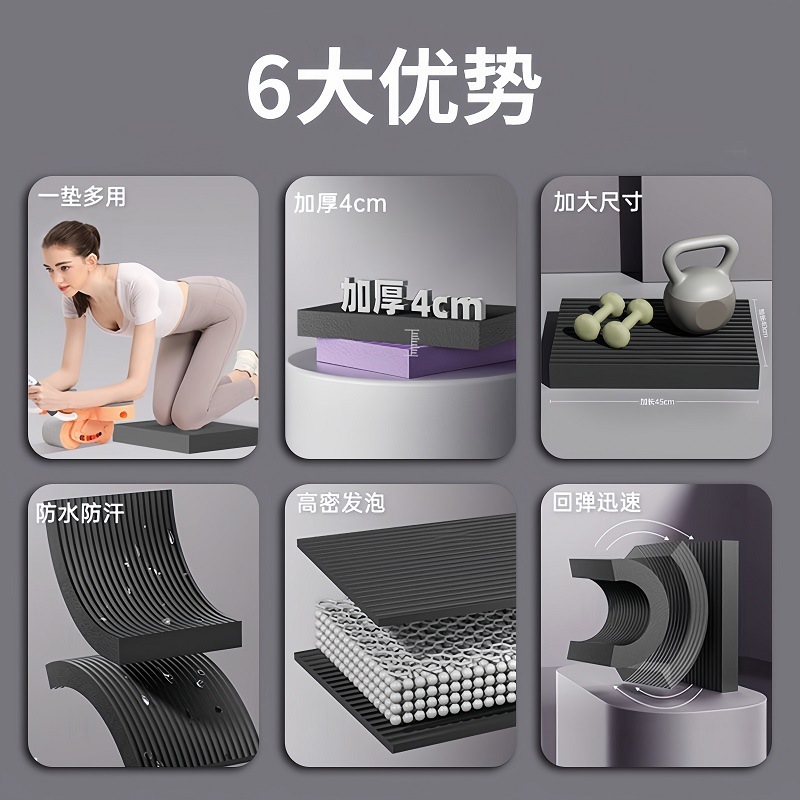 膝パッド平板支持泡パッド健腹輪専用フィットネス運動ソフトステップ厚い高反発ヨガバランスパッド|undefined