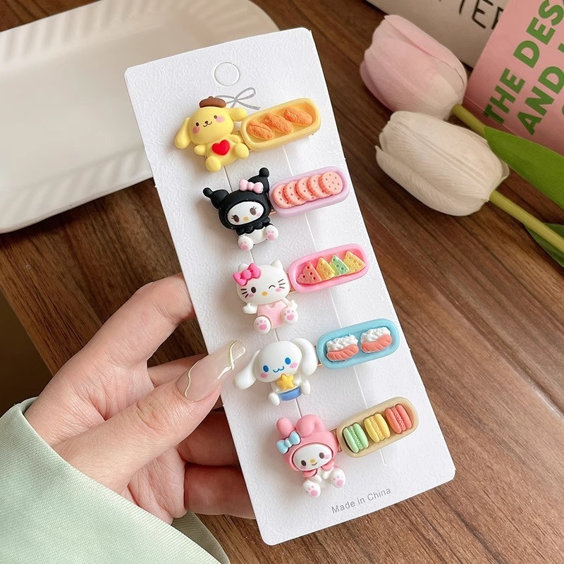 ヘアピンインかわいいクロミシナモンドッグヘアアクセサリーキャンディーカラーのヘアピンサイドクリップ海辺のアクセサリー女性のハイエンド|undefined