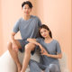 Couple's Ice Silk pajamas women's summer thread thin quick-drying short-sleeved trousers can be worn outside men's homewear suit