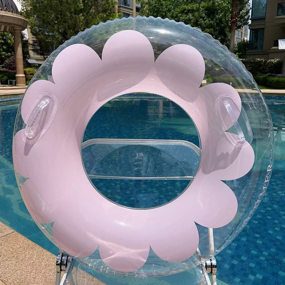 Transfronterizos ampliados con mango de barco de anclaje arco iris anillo de natación para adultos anillo de natación infláble arco iris de gran tamaño para hombres y mujeres