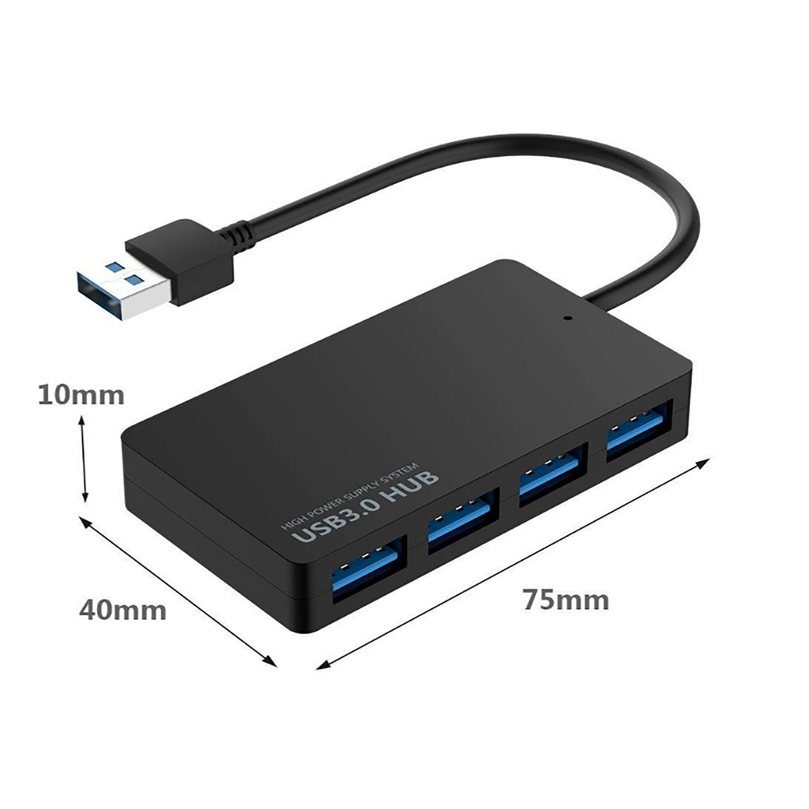 Четырёхпортовый HUB 3.0 ультратонкий, 4-портовый USB 3.0 (совместим с 2.0), удлинитель для компьютера, док-станция