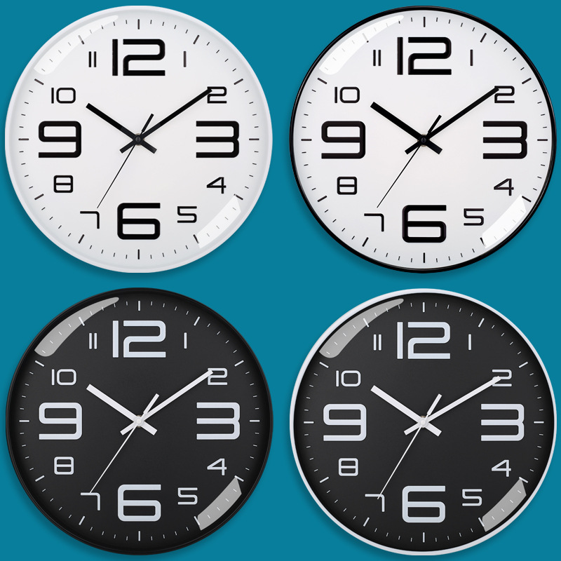 Reloj de pared de cuarzo 8 pulgadas 20CM estéreo silencioso digital creativo moda casa salón al por mayor