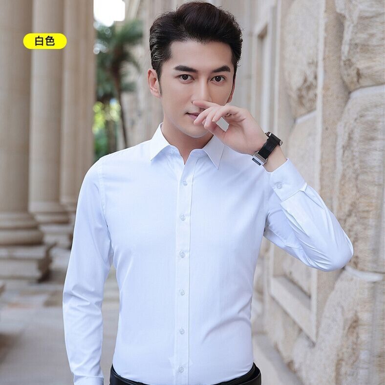 Amazon Swallowtail Shirt Solid Color Male Groomsmen Clothing Photography Outfit Long-Sleeved Men's Shirt Performance Dress Hot Selling Wedding Dress