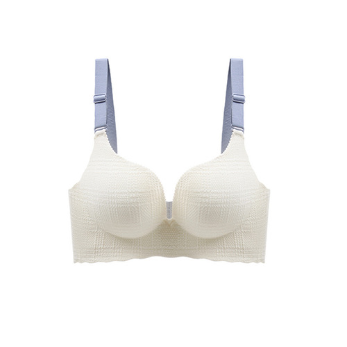 Seamless bra for women, one-piece small breast push-up, secondary breast anti-sagging bra, no wire ring, adjustable large breast bra