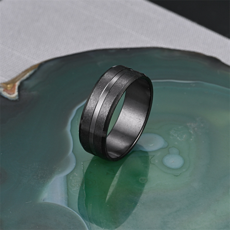 Estilo Simple Ondas Acero Inoxidable 304 Enchapado Unisexo Anillos Anillo Para La Ansiedad Anillos De Banda Para Hombre display picture 13