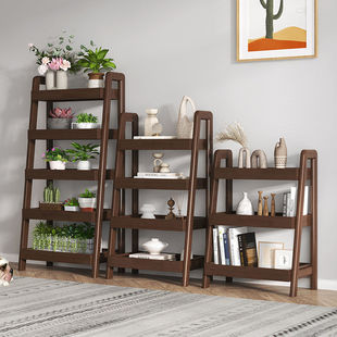 Solid Wood Bookshelf, Natural Wood Color Storage Rack, Multi-Layer Study Storage Rack, Economical Simple Wall-Mounted Bookshelf