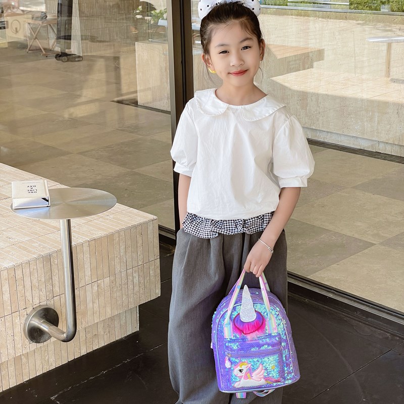 Mochila de niña con lentejuelas de moda Dibujos animados lindo pony jardín de infantes mochila para bebé nueva mochila para niños marea