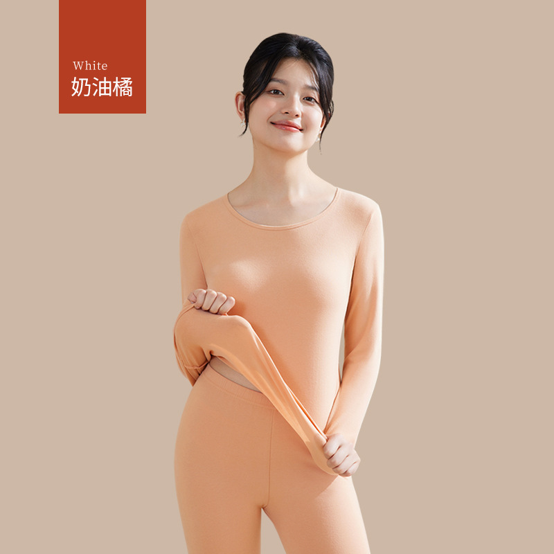 Ropa interior térmica ropa de Otoño de las niñas de algodón de las mujeres pantalones largos traje estudiantes de secundaria tocando fondo de algodón forrado de lana ropa de otoño mujeres