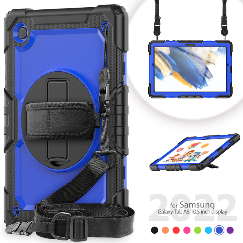 For Samsung X200 flat panel protective case tab A8 turntable handheld case X207 with shoulder strap 10.5 inch anti-fall case