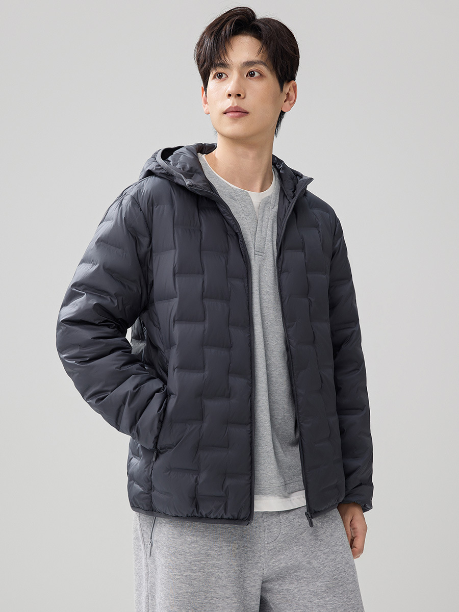 Men's demi-season light and thin down jacket