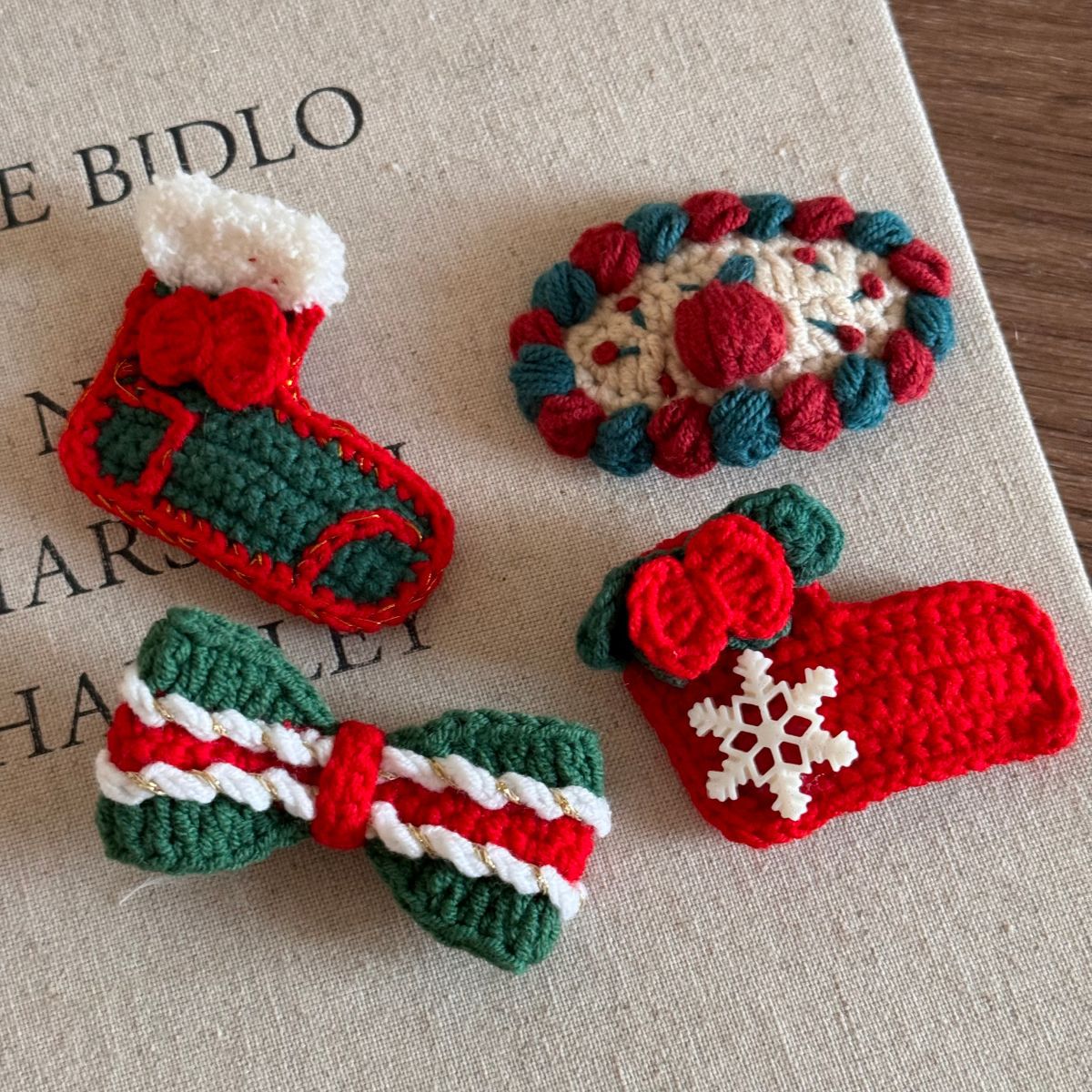Weihnachtsgeschenk Süße Wolle Weihnachtshaarnadel Weihnachtselchsocken festliche Atmosphäre BB-Clip Ponyclip Seitenclip Haarschmuck_voghion.com