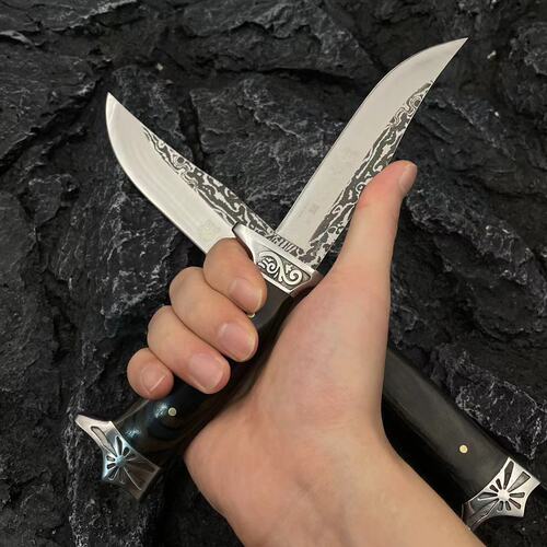 Outdoor tactical high-hardness straight knife camping wilderness survival self-defense multi-functional knife sharp fruit cutting meat knife