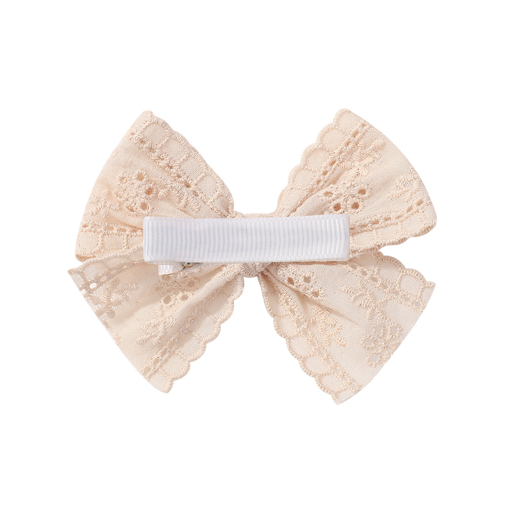 18g Weight Hair Clip Hair Accessories Type Mixed Quantity Daily Occasion Bow Knot Pattern Kid'S Gender Lace Design Cute Style Kid'S Cute Bow Knot Cloth Lace Hair Clip 2