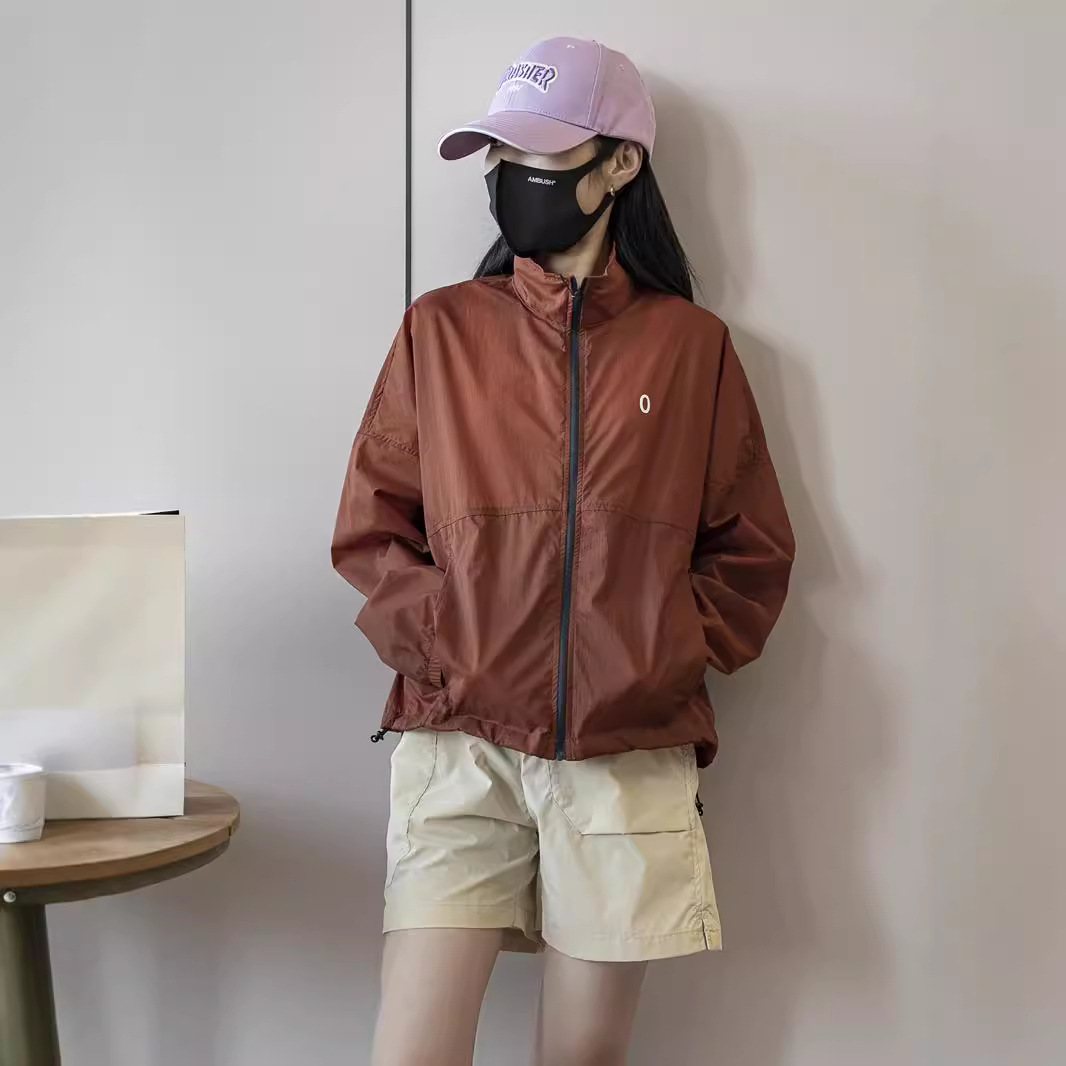 Hong Kong-funded designer women's summer short three-dimensional cut sporty loose silhouette lapel sun protection skin shirt