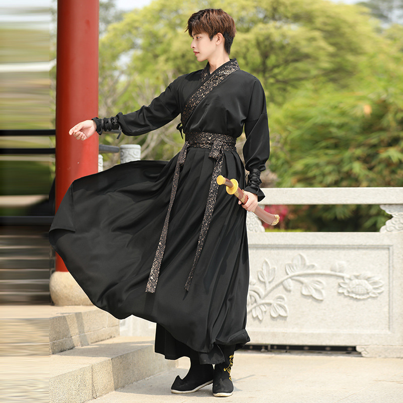 Hanfu men's antique martial arts swordsman men's large size student class suit Chinese style Childe spring and autumn ancient costume Hanfu men's antique martial arts swordsman men's large size student class suit Chinese style Childe spring and autumn ancient costume