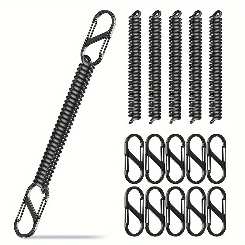 Double-Ended Elastic Wrist Keychain Bracelet Fishing Tool Lanyard Spiral Wristband Zinc Alloy Spring Versatile