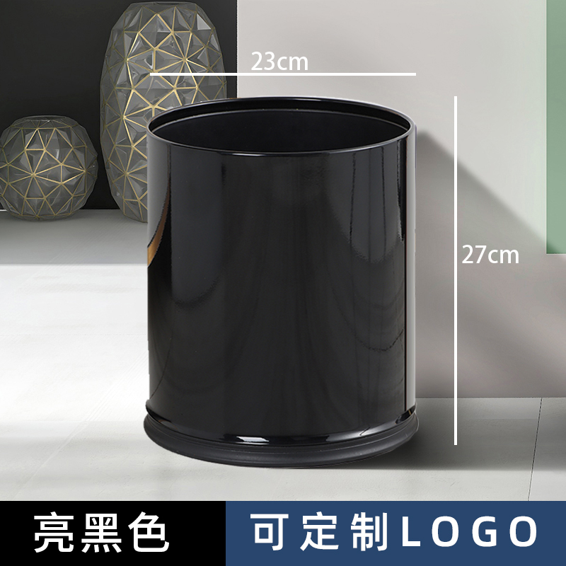 Botella de basura de acero inoxidable comercial, oficina de hotel doméstico, cocina, baño, habitación de huéspedes, doble capa sin logotipo de tapa