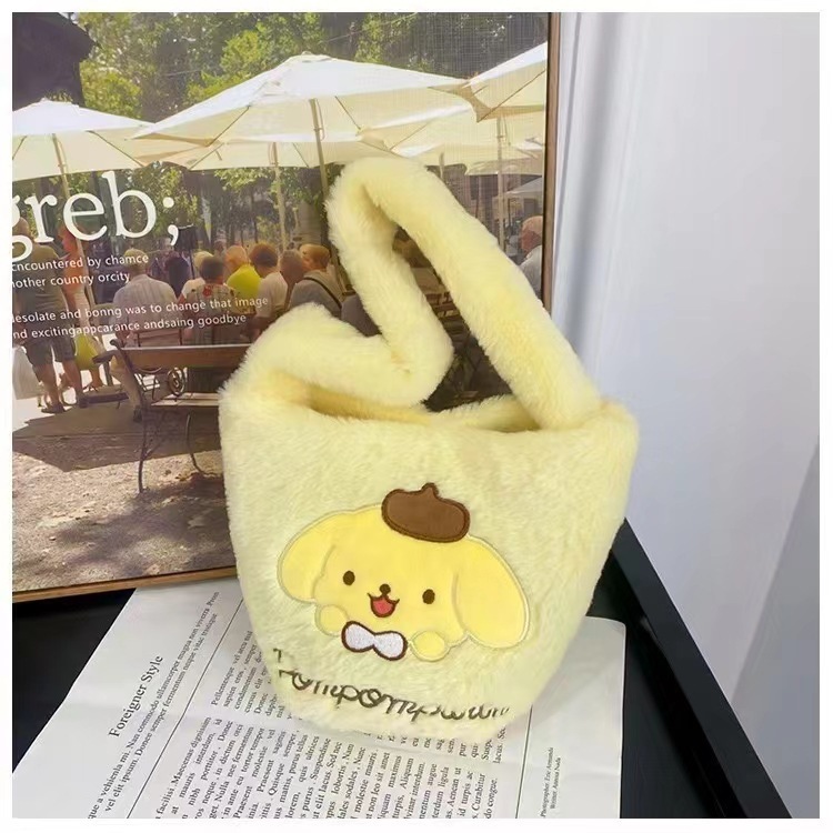 メーカー卸売ベルベットバッグ玩具クロミ斜めショルダーバッグいちご熊ぬいぐるみ日系ハンドバッグサンリオ|undefined