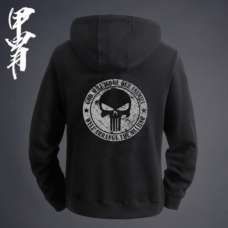 Armor Army Fan Hooded Outdoor Sweater Punisher Theme Loose Spring and Autumn Top Casual Pullover Men's Wear